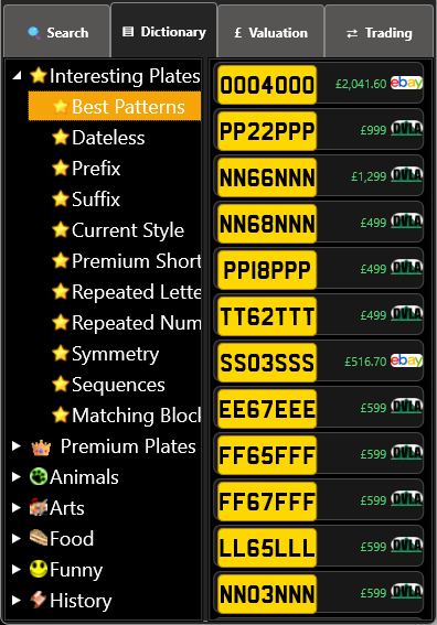 RegFinder registration dictionary